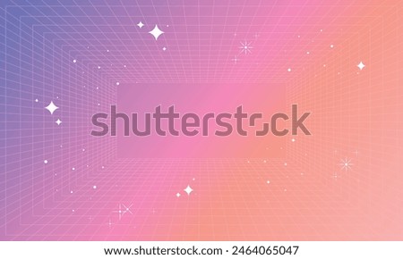 Gradient y2k background, Pastel Neon Holographic Mesh Gradient Abstract Background with Copy Space and Handdrawn Kawaii Y2K.