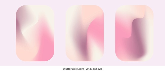Gradient Y2k shape blur set. Window blurry aesthetic y2k. Vector pastel form illustration. Aura gradient shape
