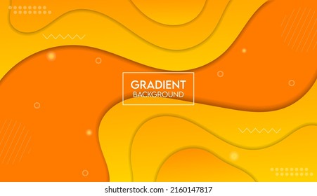 Gradient yellow background and wavy style modern shape