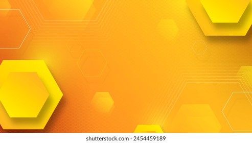 Gradient yellow hexagonal background vector design in eps 10