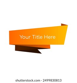 Gradient yellow label ribbon. Text can be edited.