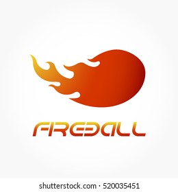 Gradient Yellow Orange Red Flaming Fireball Logo Vector.