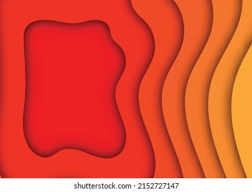 The gradient from yellow to red in the paper cut background adds dimension to each layer by adding shadows.