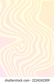 Gradient yellow wavy psychedelic background. Vertical rectangle. Poster, cover for notebook. Vector illustration