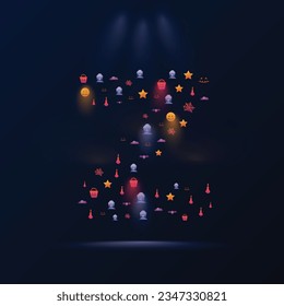 Gradient z letter logo design template with halloween elements