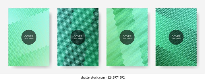 Gradient zig zag stripes texture vector backgrounds for   booklet covers. Bright zig zag gradient line stripes pattern. Corporate folders design.