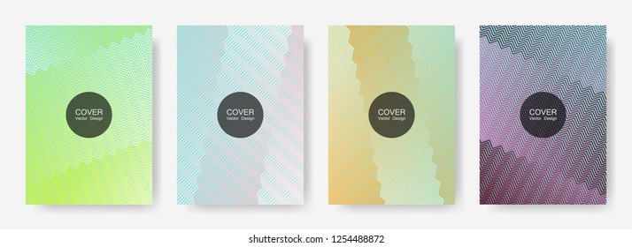 Gradient zig zag stripes texture vector backgrounds for   annual reports. Minimalistic zig zag gradient line stripes composition. Advertising placard pages.