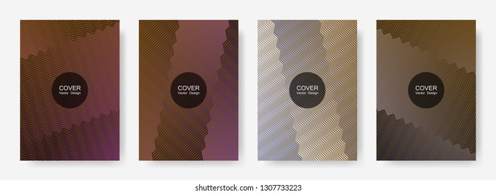 Gradient zig zag stripes texture vector backgrounds for   booklet covers. Modern zig zag gradient line stripes pattern. Advertising placard pages.