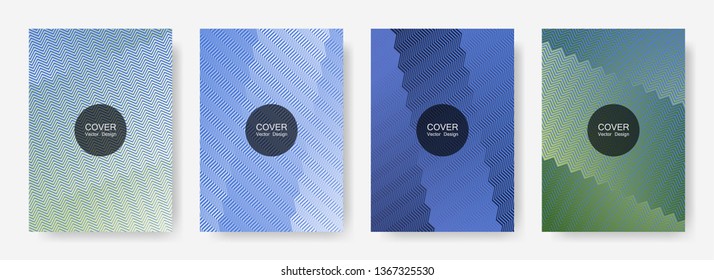 Gradient zig zag stripes texture vector backgrounds for   scientific covers. Geometric zig zag gradient line stripes composition. Brandibng banner templates.