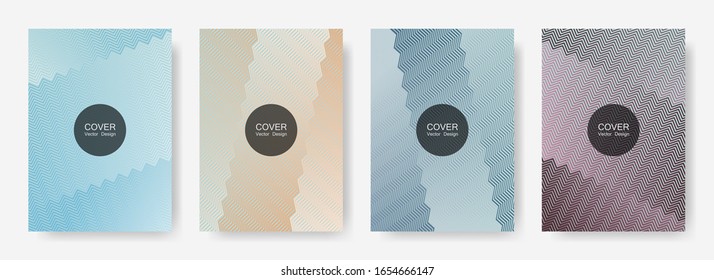 Gradient zig zag stripes texture vector backgrounds for   annual reports. Bright zig zag gradient line stripes pattern. Advertising placard pages.