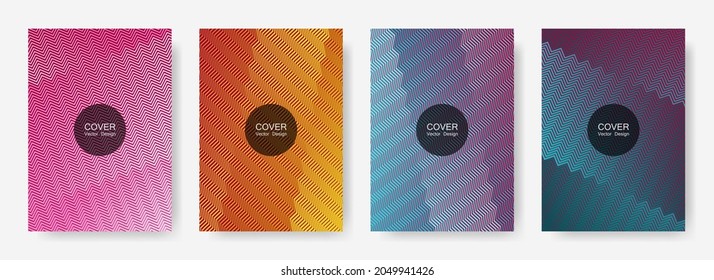Gradient zig zag stripes texture vector backgrounds for   business covers. Minimalistic zig zag gradient line stripes composition. Certificate backdrops design.