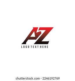 Logotipo de letras iniciales de degradado Zolor AZ, fuente AZ, iniciales de color de gradiente negro y rojo, monograma AZ, logotipo comercial, A, Z, AZ