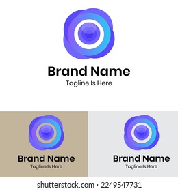 
Gradient zoom camera lens logo design
