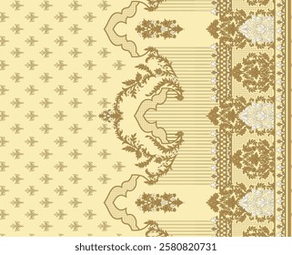 Gradient-infused geometric blocks seamlessly flowing into hand-drawn floral patterns for fluid wallpapers, modern gift wraps, and expressive textiles.