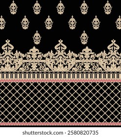 Gradient-infused geometric blocks seamlessly flowing into hand-drawn floral patterns for fluid wallpapers, modern gift wraps, and expressive textiles.