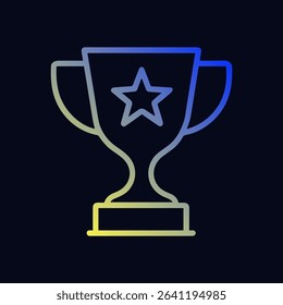 GradientLit Star Trophy on Dark Backdrop. Icon symbol illustration