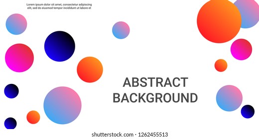 Gradients balls shapes. Creative design of coverages. Vector geometric illustration. Halftone, 3d. Abstract background of  blue, orange, pink  gradients balls shapes.