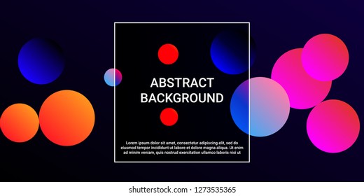 Gradients balls shapes. Creative design of coverages. Vector geometric illustration. Halftone, 3d. Abstract background of  blue, pink, orange  gradients balls shapes.