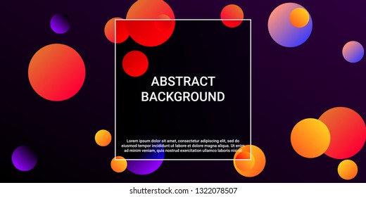 Gradients balls shapes. Creative design of coverages. Vector geometric illustration. Halftone, 3d. Abstract background of  violet, orange, red  gradients balls shapes.