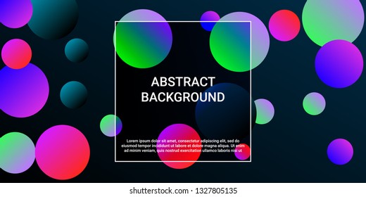 Gradients balls shapes. Creative design of coverages. Vector geometric illustration. Halftone, 3d. Abstract background of  pink, purple, green, turquoise  gradients balls shapes.