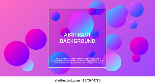Gradients balls shapes. Creative design of coverages. Vector geometric illustration. Halftone, 3d. Abstract background of  pink, purple, blue gradients balls shapes.