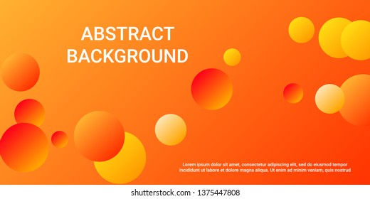 Gradients balls shapes. Creative design of coverages. Vector geometric illustration. Halftone, 3d. Abstract background of  orange, yellow, red  gradients balls shapes.