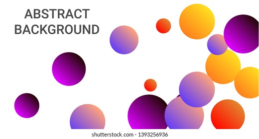 Gradients balls shapes. Creative design of coverages. Vector geometric illustration. Halftone, 3d. Abstract background of  violet, red, yellow  gradients balls shapes.