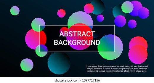 Gradients balls shapes. Creative design of coverages. Vector geometric illustration. Halftone, 3d. Abstract background of  pink, purple, green, turquoise  gradients balls shapes.