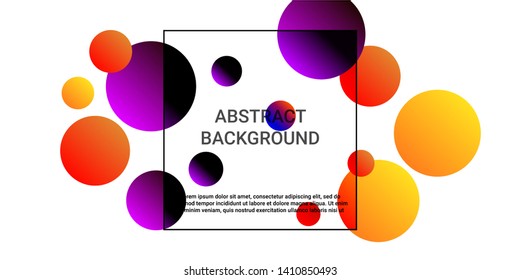 Gradients balls shapes. Creative design of coverages. Vector geometric illustration. Halftone, 3d. Abstract background of  violet, red, yellow  gradients balls shapes.