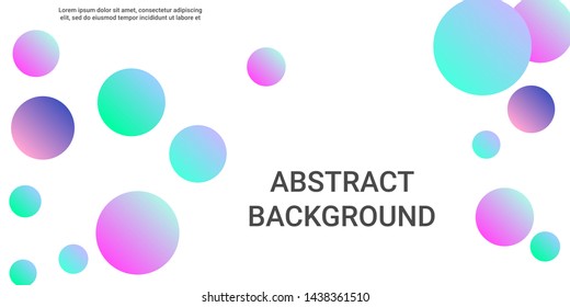 Gradients balls shapes. Creative design of coverages. Vector geometric illustration. Halftone, 3d. Abstract background of  pink, blue, green  gradients balls shapes.