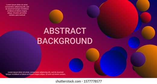Gradients of balls shapes.  Futuristic design of coverages.  Vector geometric illustration. Halftone, 3d. Abstract background of blue, purple, red, yellow gradients beads shapes.