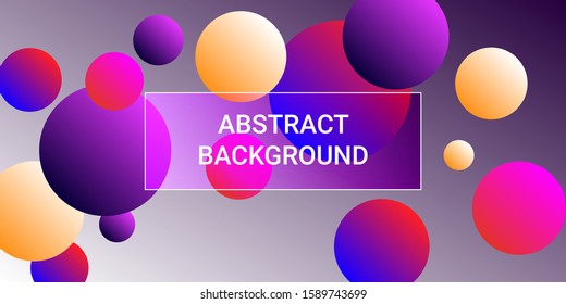 Gradients of balls shapes. Futuristic design of coverages.  Vector geometric illustration. Halftone, 3d. Abstract background of blue, purple, red, yellow gradients beads shapes.
