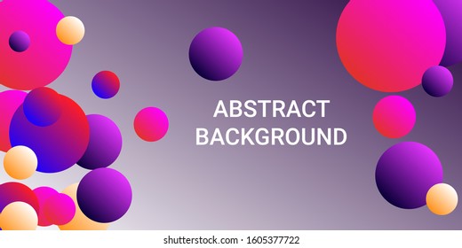 Gradients of balls shapes. Futuristic design of coverages.  Vector geometric illustration. Halftone, 3d. Abstract background of blue, purple, red, yellow gradients beads shapes.