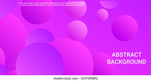 Gradients of balls shapes. Minimal coating design. Vector geometric illustration. Halftone, 3d. Abstract background of purple, pink gradients beads shapes.