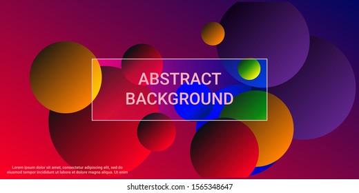 Gradients of balls shapes.  Minimal coating design. Vector geometric illustration. Halftone, 3d. Abstract background of blue, purple, red, yellow gradients beads shapes.