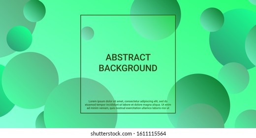 Gradients of balls shapes. Minimal coating design. Vector geometric illustration. Halftone, 3d. Abstract background of green gradients beads shapes.