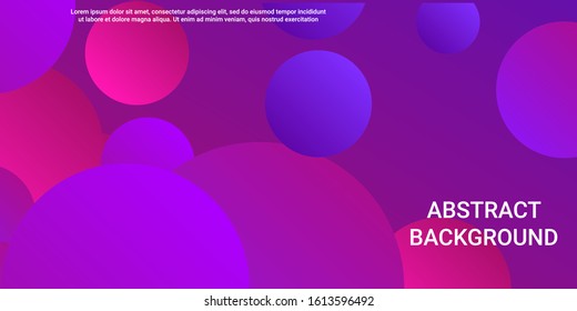 Gradients of balls shapes. Minimal coating design. Vector geometric illustration. Halftone, 3d. Abstract background of purple, pink gradients beads shapes.
