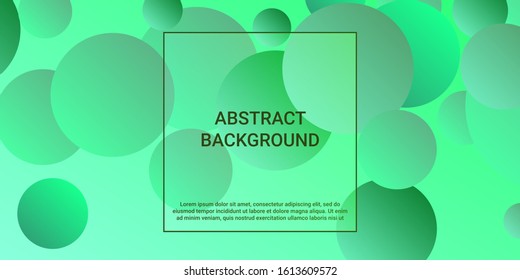 Gradients of balls shapes. Minimal coating design. Vector geometric illustration. Halftone, 3d. Abstract background of green gradients beads shapes.