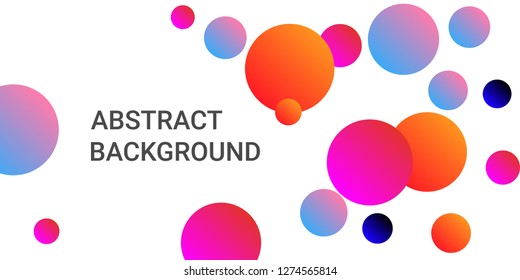 Gradients balls shapes. Minimal design of coverages. Vector geometric illustration. Halftone, 3d. Abstract background of  blue, orange, pink  gradients balls shapes.