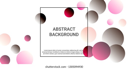 Gradients balls shapes. Minimal design of coverages. Vector geometric illustration. Halftone, 3d. Abstract background of  burgundy, pink, brown  gradients balls shapes.