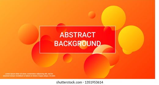 Gradients balls shapes. Minimal design of coverages. Vector geometric illustration. Halftone, 3d. Abstract background of  orange, yellow, red  gradients balls shapes.