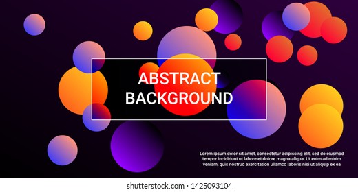 Gradients balls shapes. Minimal design of coverages. Vector geometric illustration. Halftone, 3d. Abstract background of  violet, orange, red  gradients balls shapes.