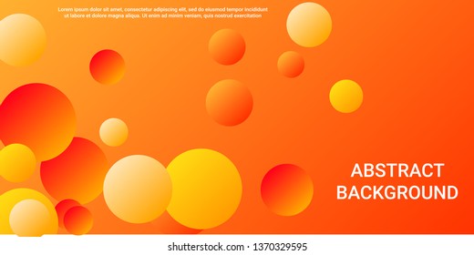 Gradients balls shapes. Modern design of coverages. Vector geometric illustration. Halftone, 3d. Abstract background of  orange, yellow, red  gradients balls shapes.