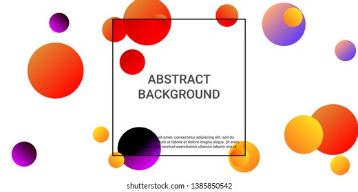 Gradients balls shapes. Modern design of coverages. Vector geometric illustration. Halftone, 3d. Abstract background of  violet, red, yellow  gradients balls shapes.