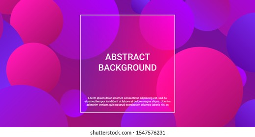 Gradients of balls shapes. Modern design of coverages. Vector geometric illustration. Halftone, 3d. Abstract background of purple, pink gradients beads shapes.