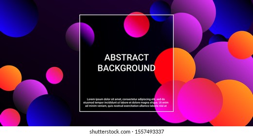 Gradients of balls shapes. Modern design of coverages. Vector geometric illustration. Halftone, 3d. Abstract background of blue, purple, red, orange gradients beads shapes.