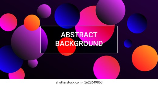 Gradients of balls shapes. Modern design of coverages. Vector geometric illustration. Halftone, 3d. Abstract background of blue, purple, red, orange gradients beads shapes.