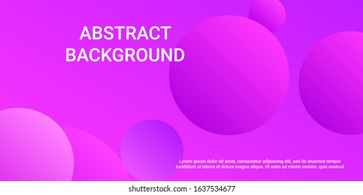 Gradients of balls shapes. Modern design of coverages. Vector geometric illustration. Halftone, 3d. Abstract background of purple, pink gradients beads shapes.