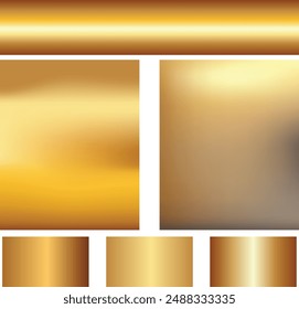 Plantilla de colección de Gradientes. una colección de conjunto de Gradientes dorados, telón de fondo, fondo con transiciones suaves, perfecto para proyectos de diseño lujosos y versátiles o arte digital.