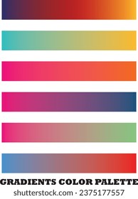 The Gradients Color Palette features a stunning array of seamlessly blended hues, creating smooth transitions between colors for captivating and harmonious design applications.